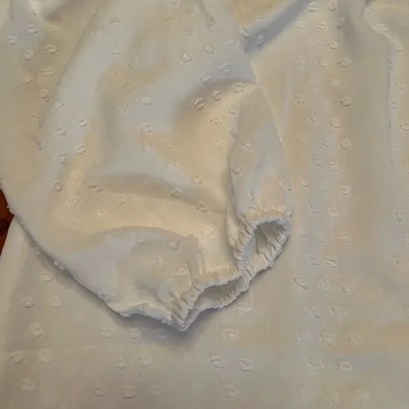 NWT Pretty White Ruffle, Long Sleeve Top - Picture 5 of 16